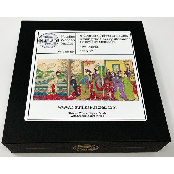 A Contest of Elegant Ladies Among the Cherry Blossoms (122 Piece Wooden Jigsaw Puzzle) UK