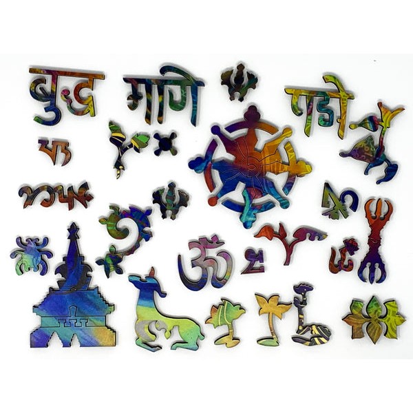 Buddha With Lotus Flowers (383 Piece Flower Wooden Jigsaw Puzzle) UK