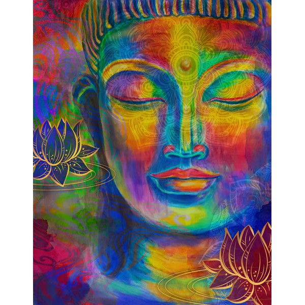 Buddha With Lotus Flowers (383 Piece Flower Wooden Jigsaw Puzzle) UK
