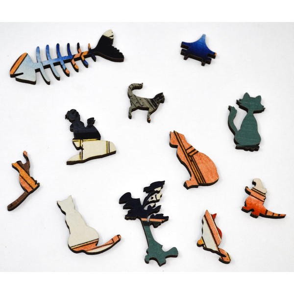 Asakusa Rice Fields (Cat in Window, Watching Mt Fuji) by Ando Hiroshige (416 Piece Adult Wooden Puzzle) UK