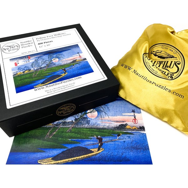 Poling Past Willows by Utagawa (Ando) Hiroshige (400 Piece Wooden Jigsaw Puzzle) UK